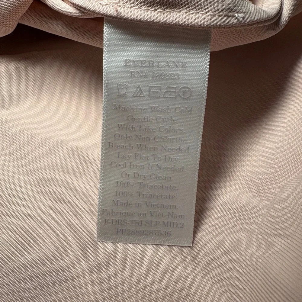 Everlane Japanese GoWeave Slip Dress Blush Pink Midi Side Slit Size 2 Minimalist